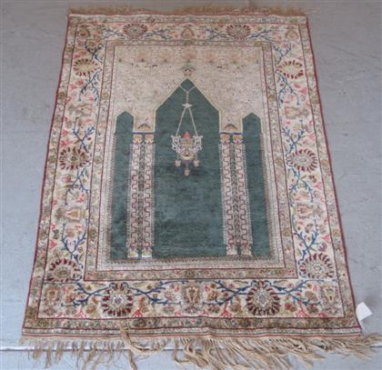 Appraisal: Kayseri silk prayer rug west anatolia th century