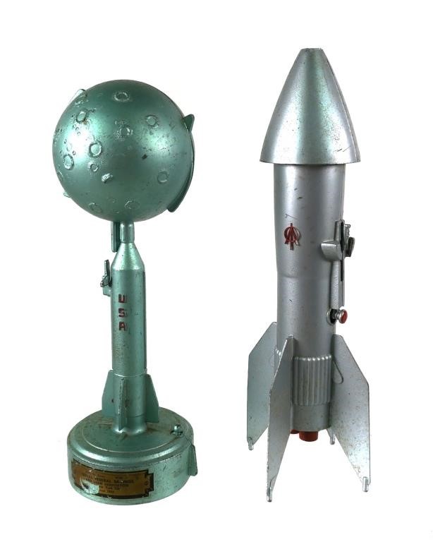 Appraisal: Vintage space themed mechanical coin banks Destination Moon and Astro