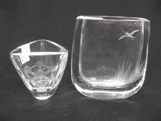 Appraisal: Fine Crystal Vases Val St Lambert '' and Swedish ''