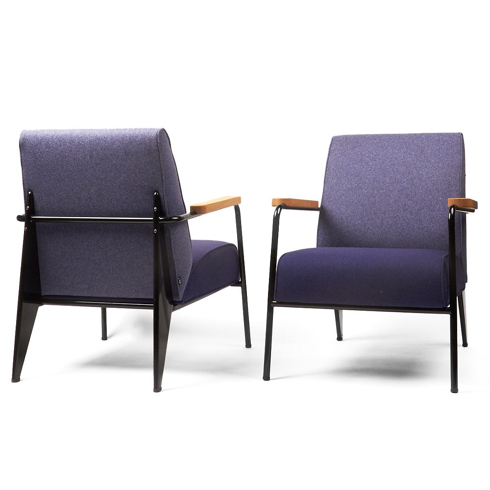 Appraisal: Pair of Jean Prouve Fauteuil de Salon Armchairs Jean Prouve