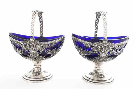 Appraisal: A Pair of German Silver Sweet Meat Baskets each having