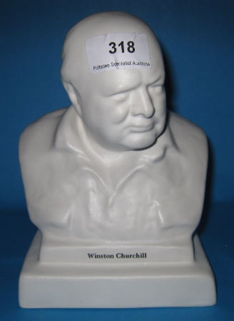 Appraisal: Bairstow Manor Large White Matt Bust of Winston Churchill