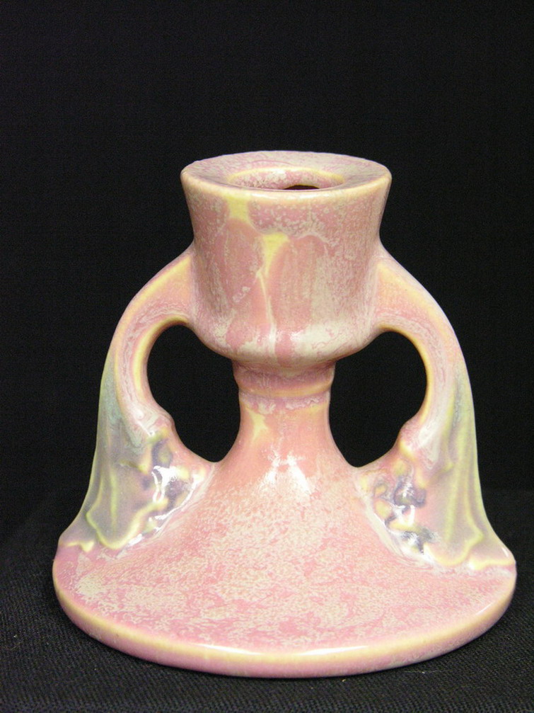 Appraisal: ROSEVILLE TUSCANY CANDLE HOLDER HULL WOODLAND JARDINIERE Size Condition Acetoned