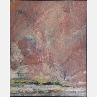 Appraisal: Elmer Day Jr th Century Autumn Sky Oil on masonite