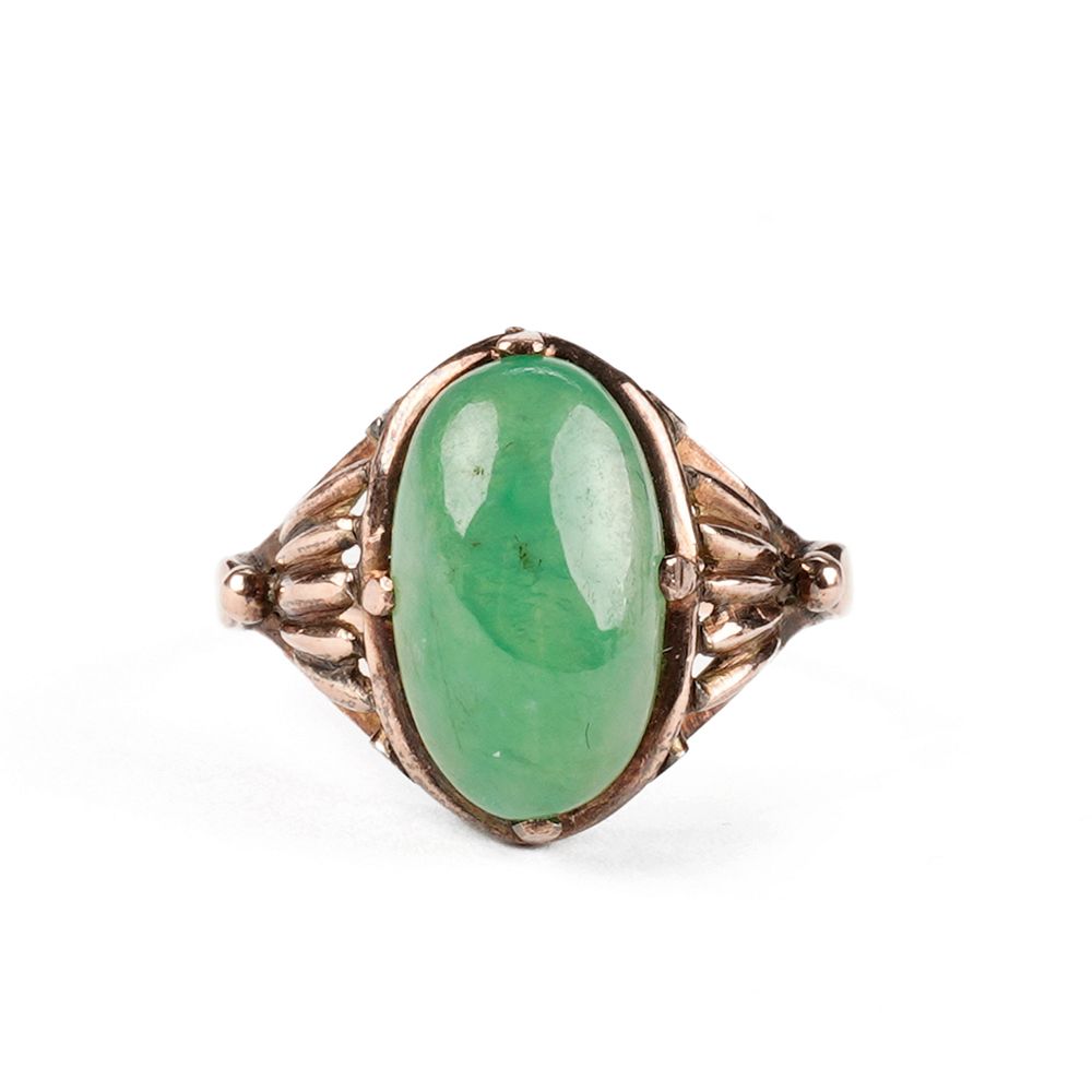 Appraisal: K Gold Chinese Jade Ring - Jadeite Type A K