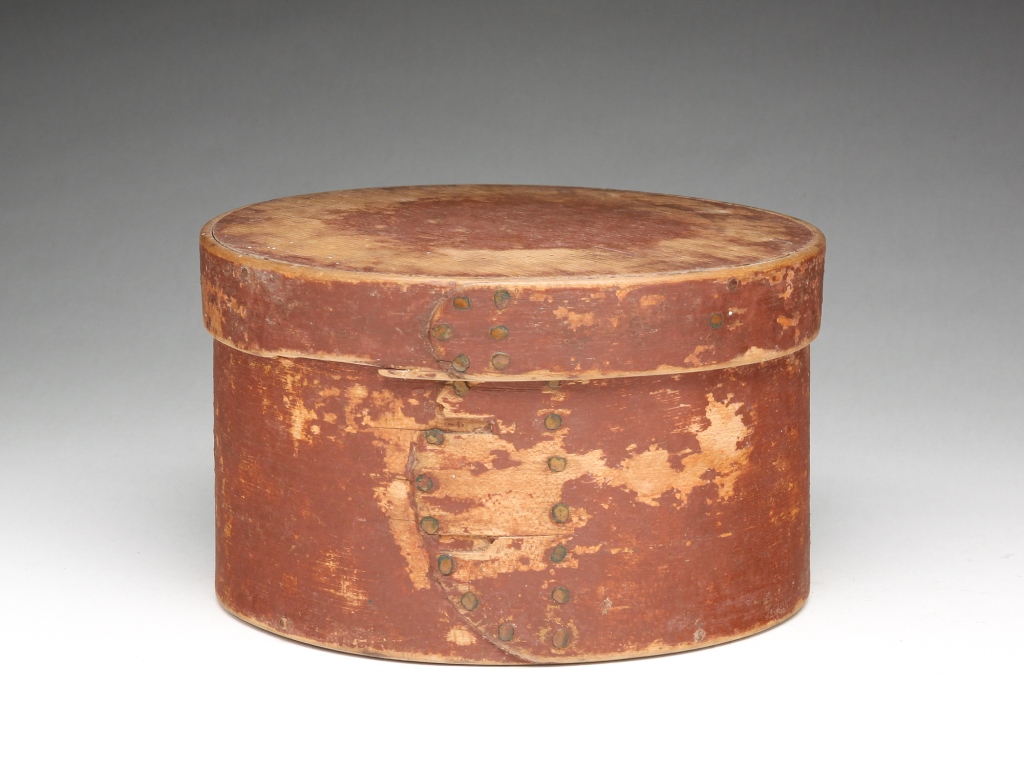 Appraisal: AMERICAN PANTRY BOX Second half th century Round bentwood box