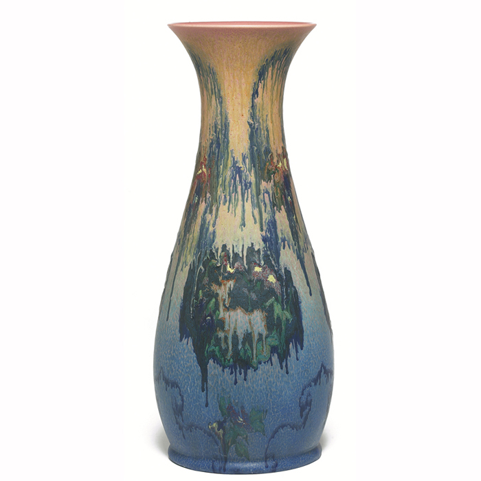 Appraisal: Monumental Rookwood floor vase incised and painted decoration and in