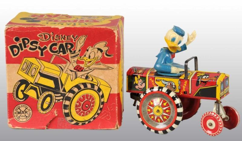 Appraisal: Marx Disney Donald Duck Dipsy Car in Orig Box Description