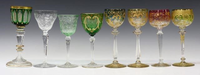 Appraisal: lot of Bohemian stemware comprising a variety of colored flashed