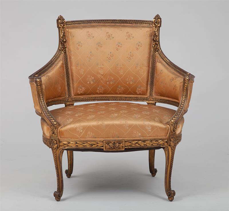 Appraisal: Louis XVI Style Giltwood Berg re en Cabriolet x x