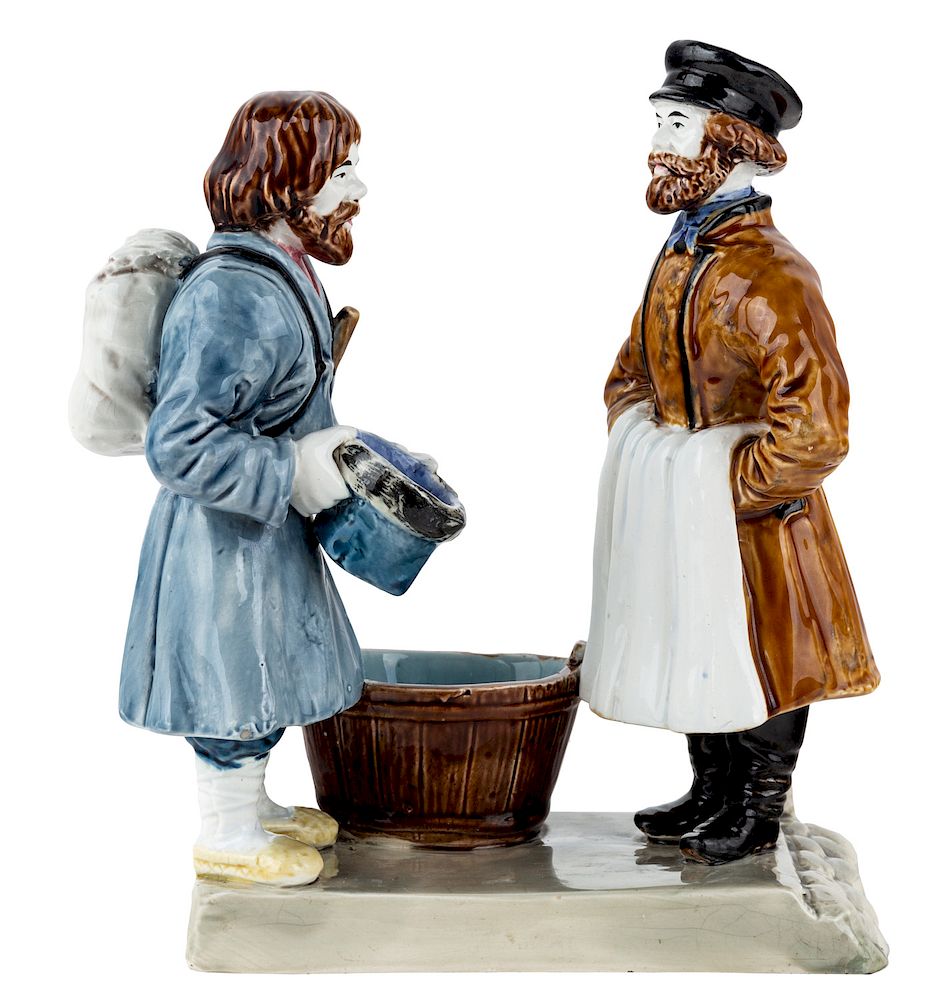 Appraisal: A RUSSIAN PORCELAIN FIGURAL GROUP OF A BEGGAR AND A