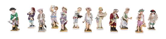 Appraisal: Sale Lot A Set of Twelve German Porcelain Figures th