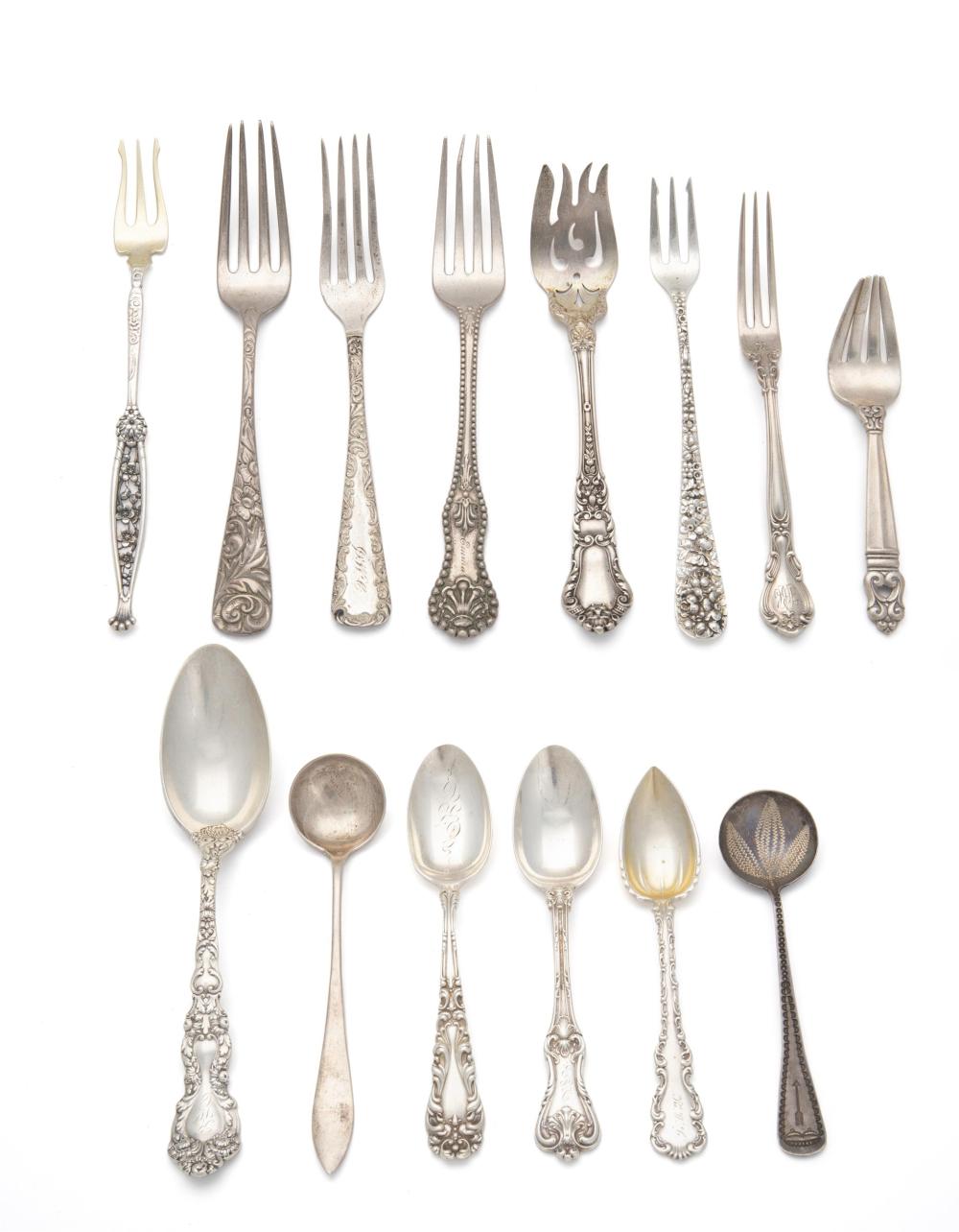 Appraisal: A group of American sterling silver flatware Late th early