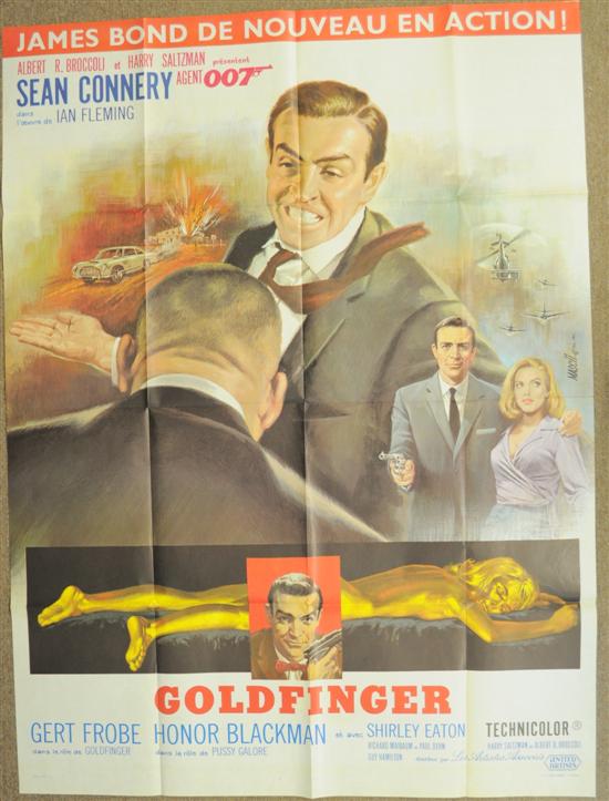 Appraisal: Goldfinger poster French re-release c s folded A condition x