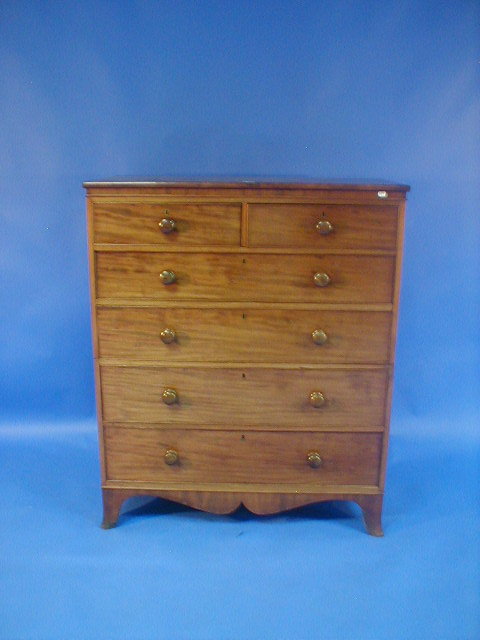 Appraisal: An early thC mahogany chest of two short and four