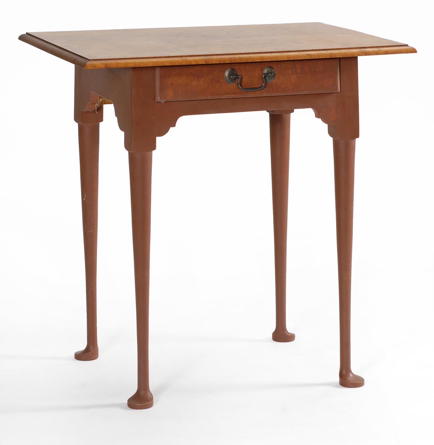 Appraisal: ELDRED WHEELER QUEEN ANNE-STYLE TAVERN TABLE in red wash finish