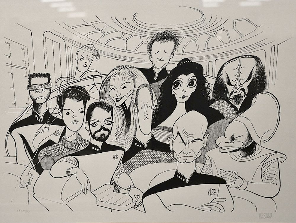 Appraisal: Al Hirschfeld lithograph Star Trek The Next Generation Cast pencil