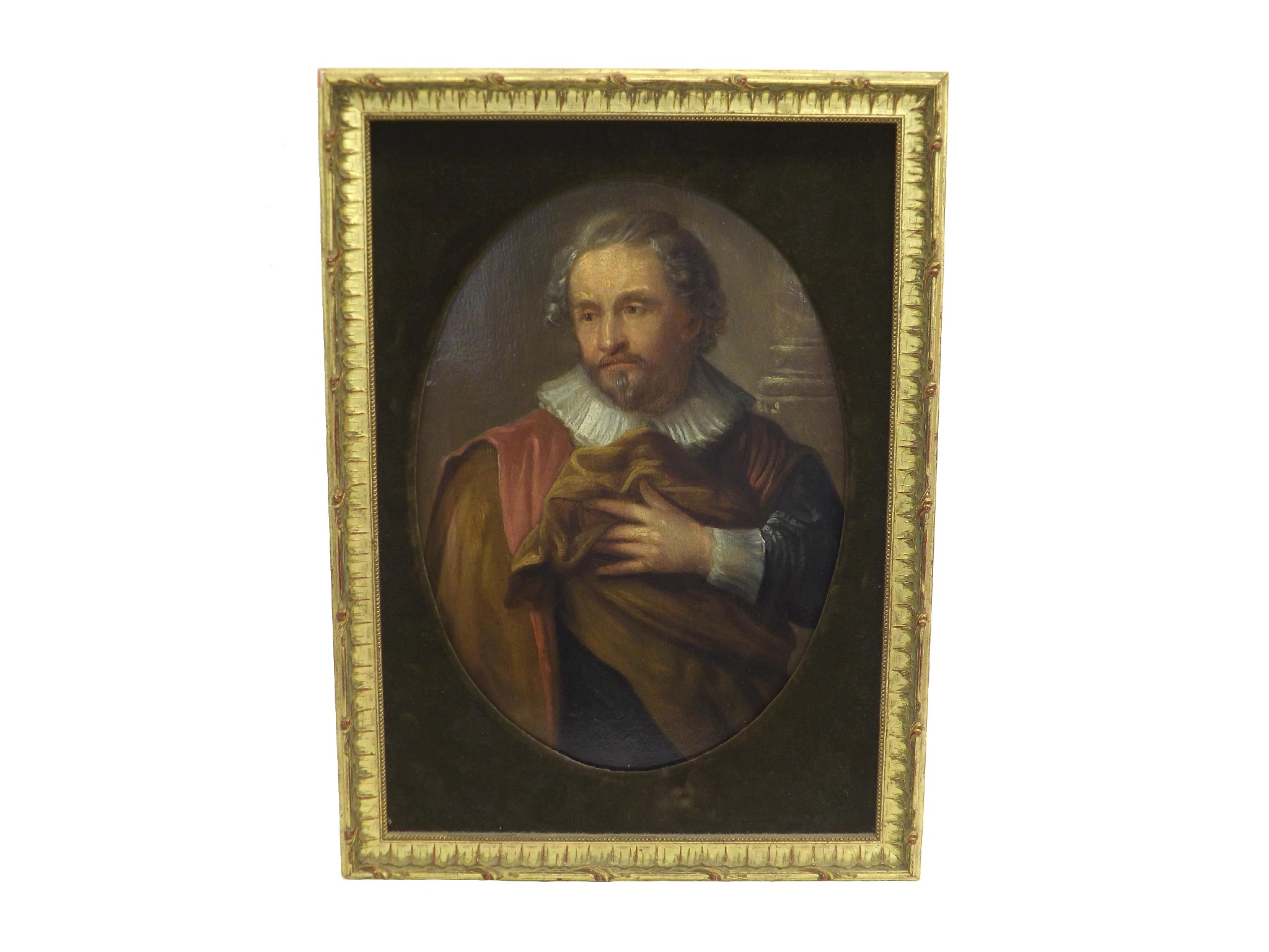 Appraisal: Continental School th century - Portrait of a gentleman three-quarter