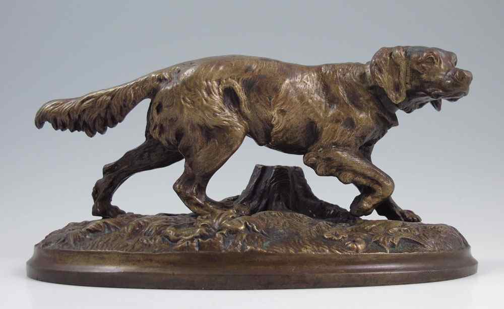 Appraisal: GOOD TURN OF THE CENTURY BRONZE SETTER AFTER MENE ''