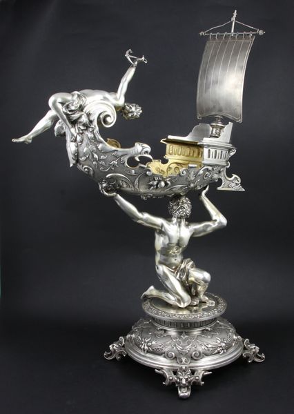 Appraisal: Continental silver figural centerpiece hallmarked in several places h x