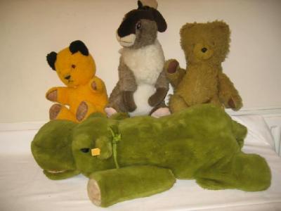 Appraisal: A Chad Valley green hippopotamus long a Pedigree teddy bear