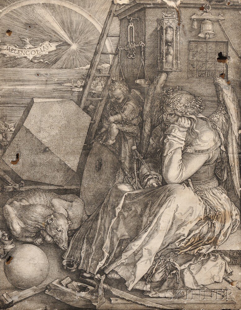 Appraisal: Albrecht D rer German - Melancholia Bartsch Meder II II