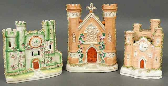 Appraisal: Two th c Staffordshire castles each approx h and a