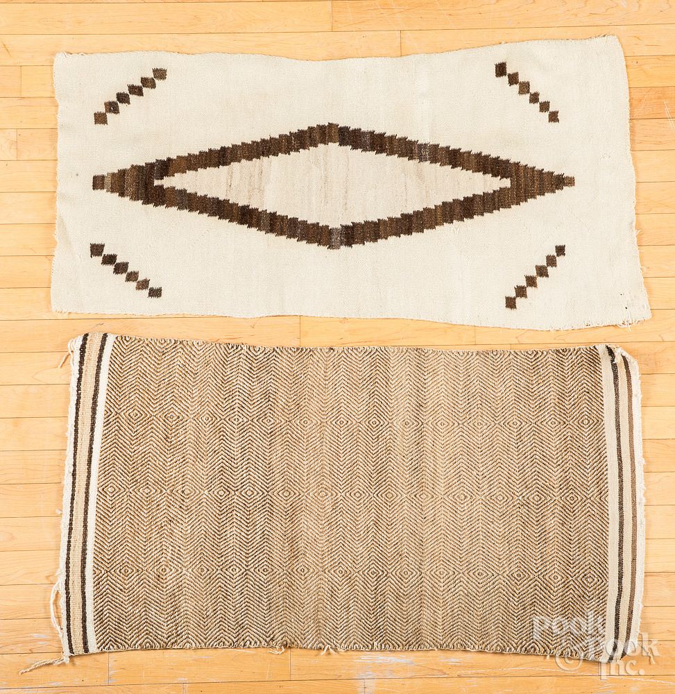 Appraisal: Two Navajo rugs to include a twill woven example Two