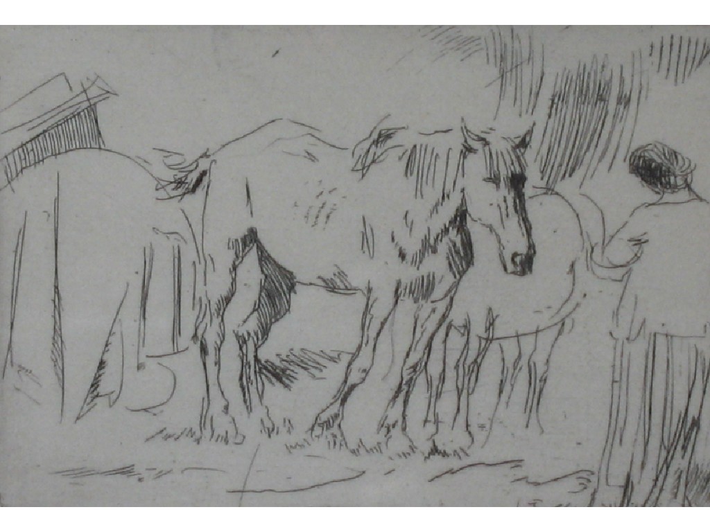 Appraisal: AUGUSTUS JOHN Studies of horses and a girl standing Dorelia