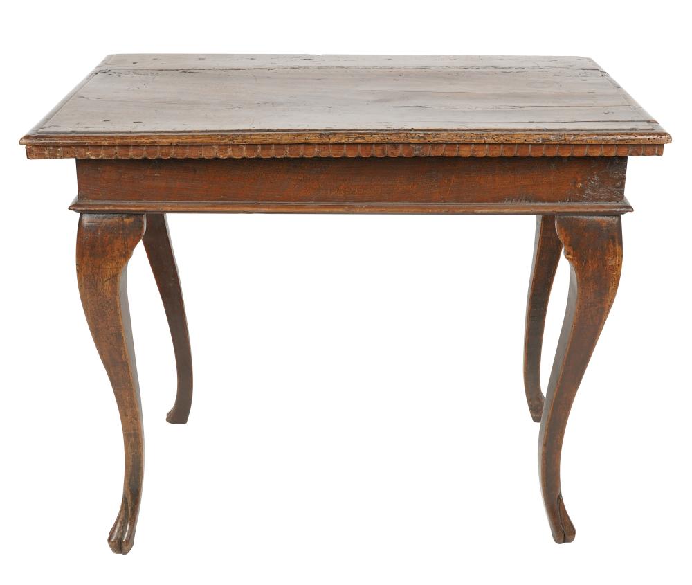 Appraisal: NORMAN LEAR CONTINENTAL CARVED WALNUT OCCASIONAL TABLEthe rectangular top with