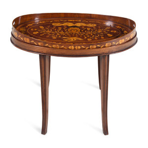 Appraisal: A Dutch Marquetry Tray on a Later Stand th Century