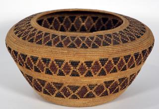 Appraisal: Native American Mono polychrome decorated basket Native American Mono polychrome