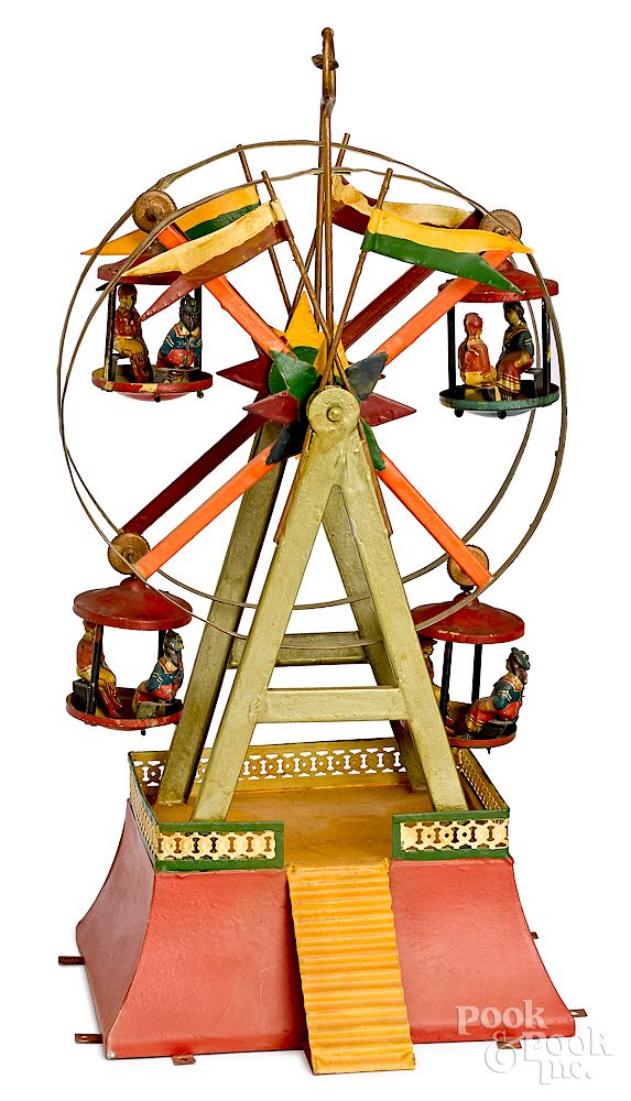 Appraisal: Ferris wheel steam toy accessory Krauss Mohr Co painted tin