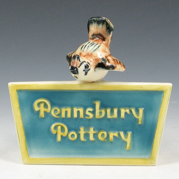 Appraisal: Pennsbury Pottery Bird Dealer Sign Rare Pennsbury Pottery bird dealer