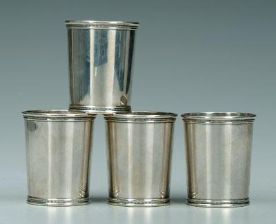 Appraisal: Four sterling Presidential julep cups made by Mark J Scearce