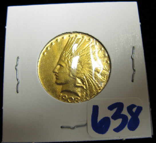 Appraisal: U S TEN DOLLAR GOLD COIN Indian head type -D