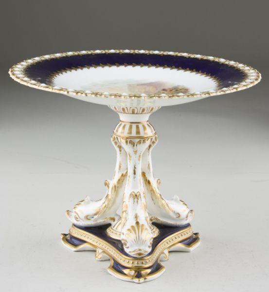 Appraisal: Paris Porcelain Compote th c with gilt accents on dolphin