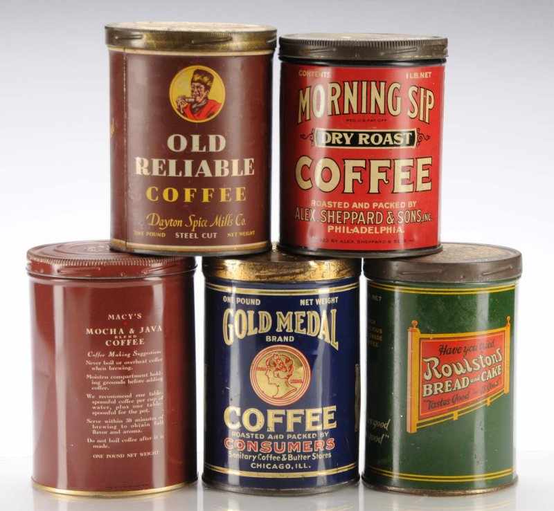 Appraisal: Lot of -Pound Coffee Tins Description Lot includes Morning Sip