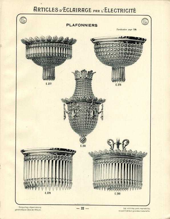 Appraisal: COMPAGNIE DES CRISTALLERIES DE BACCARAT - CATALOGUE OF ARTICLES D'ECLAIRAGE