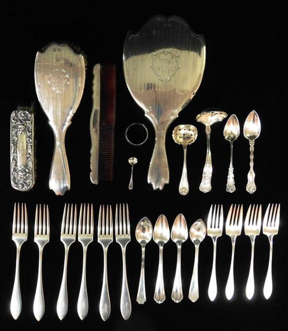 Appraisal: STERLING Assorted mix of sterling silver pieces twenty-four total including