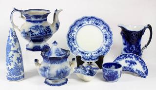 Appraisal: lot of Collection of English flow blue tableware lot of