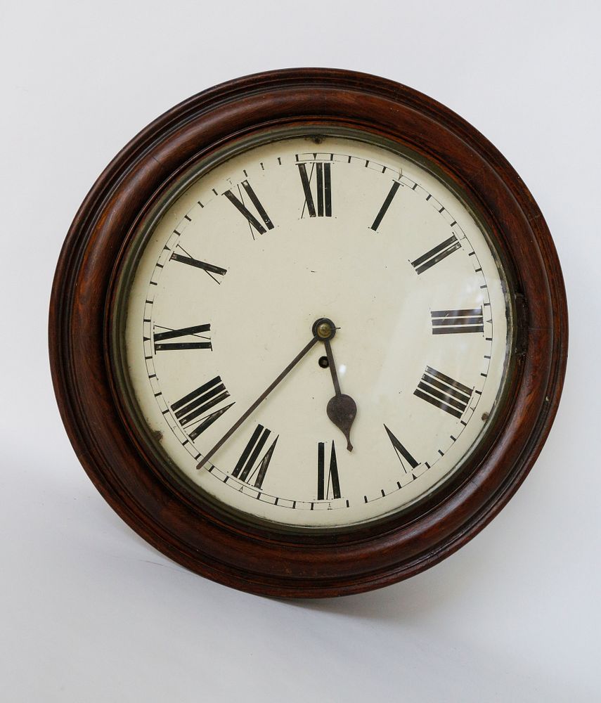 Appraisal: American Round Wall Clock with Fusee Movement th Century American