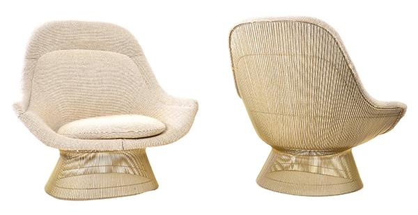 Appraisal: PAIR OF WARREN PLATNER LOUNGE CHAIRS FOR KNOLL c s