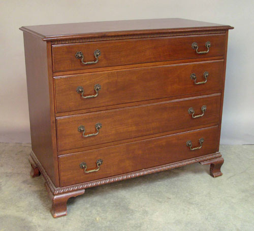 Appraisal: Two Kindel Chippendale style mahogany chest of drawers h w