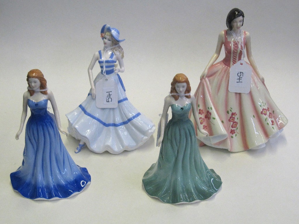 Appraisal: Three Royal Doulton figures and a Coalport figure Heather Emerald