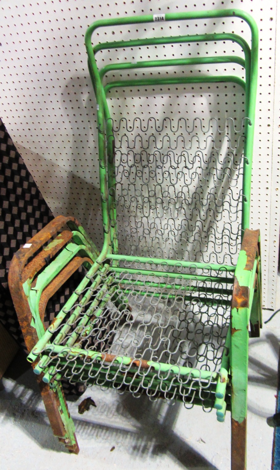 Appraisal: A set of four Danish green painted metal chairs