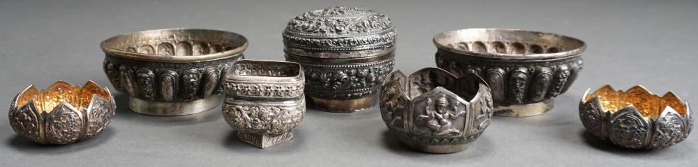 Appraisal: COLLECTION OF ASSORTED SOUTHEAST ASIAN LOW-PURITY SILVER AND METAL HOLLOWWARE