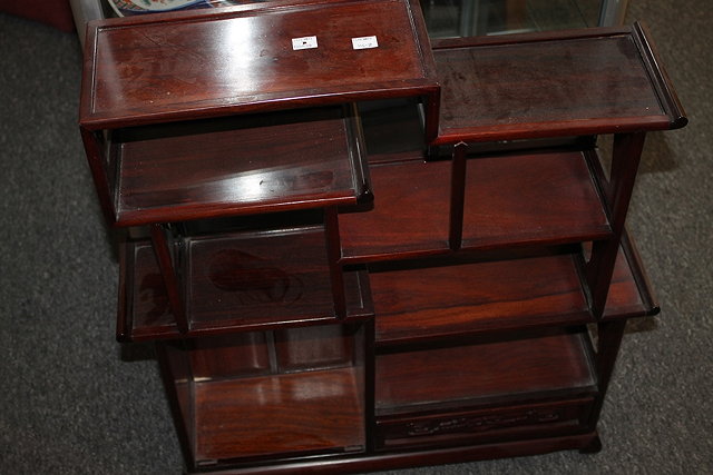 Appraisal: A MAHOGANY FRETWORK SET OF WALL SHELVES cm x cm