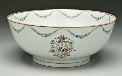 Appraisal: Chinese export armorial punch bowl crest for Morgan impaling Wharton