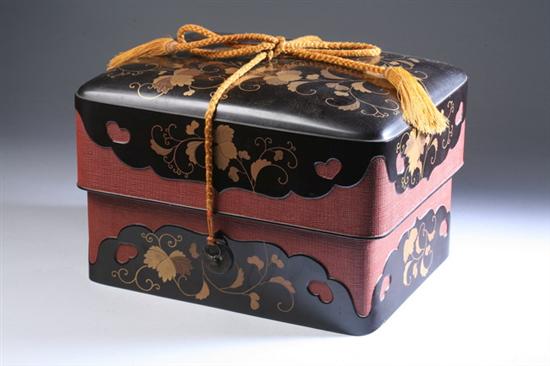 Appraisal: JAPANESE LACQUER BOX AND COVER Edo Meiji period Of rectangular